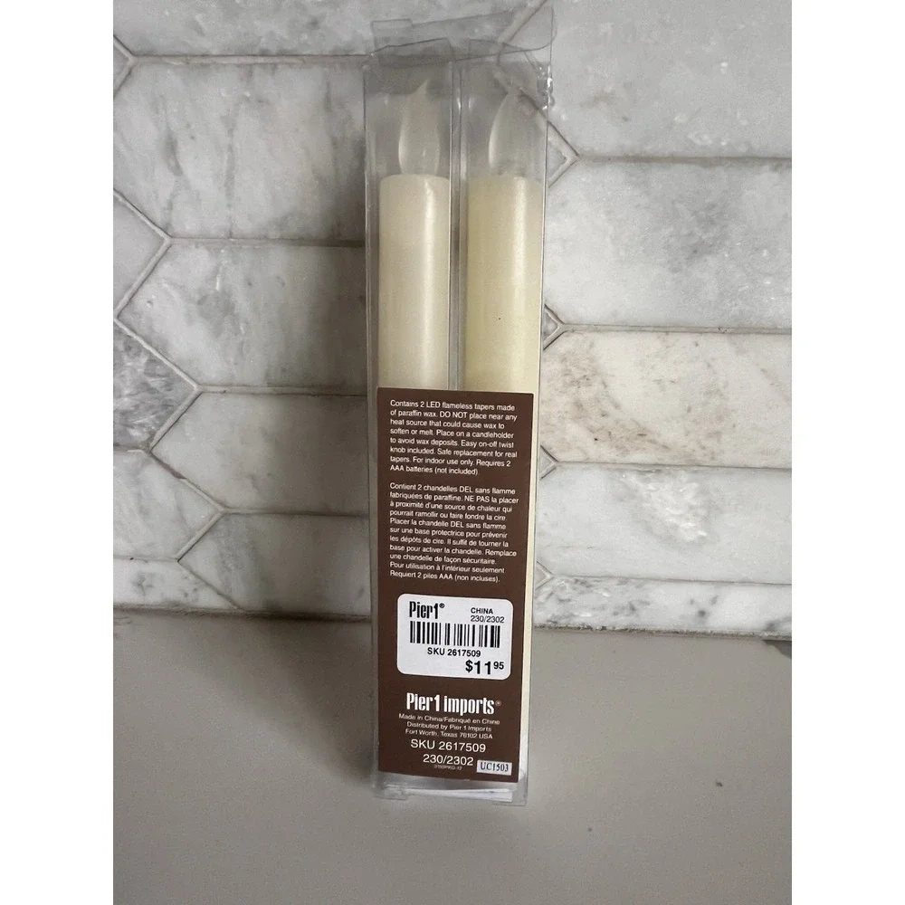 Pier 1 Imports Flameless Taper LED Flickering New In Box 8